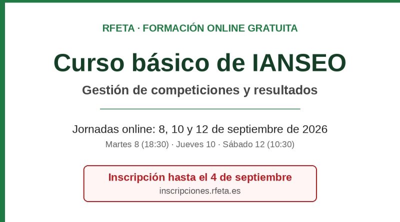 Curso básico de IANSEO — Gestión de competiciones y resultados