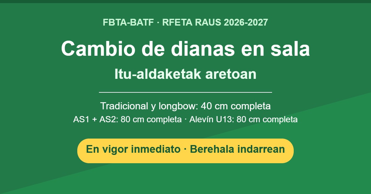 Cambio de dianas en sala RAUS 2026-2027